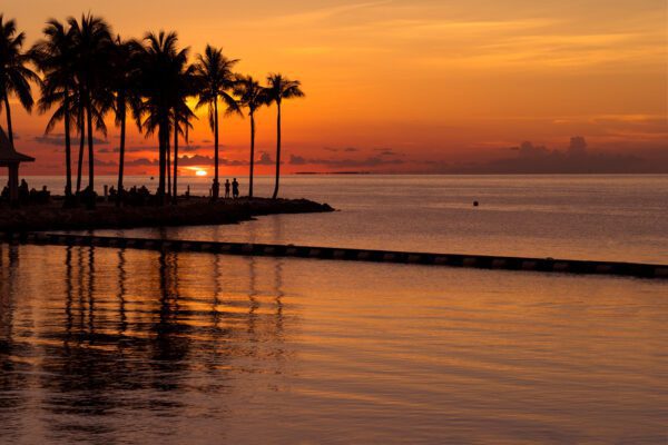 A photograph of a sunset in the Florida Keys