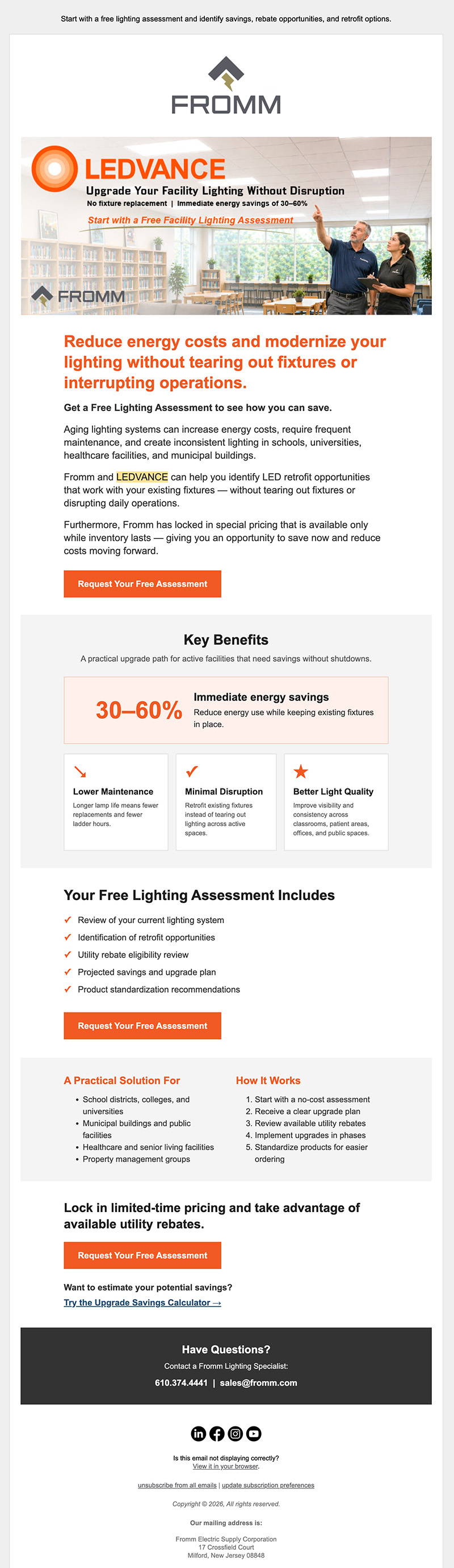 LEDVANCE lighting campaign email